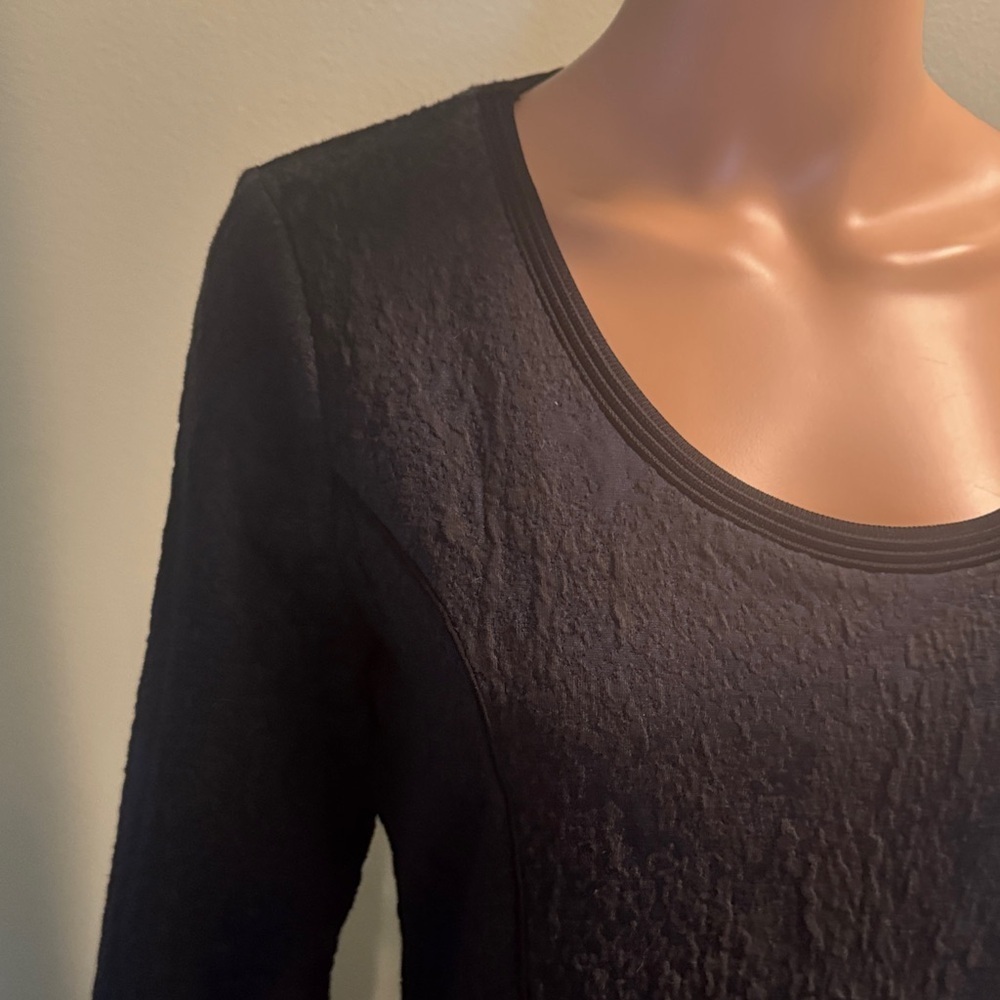 Vera Wang Black and Blue Long Sleeve Dress - Picture 4 of 6